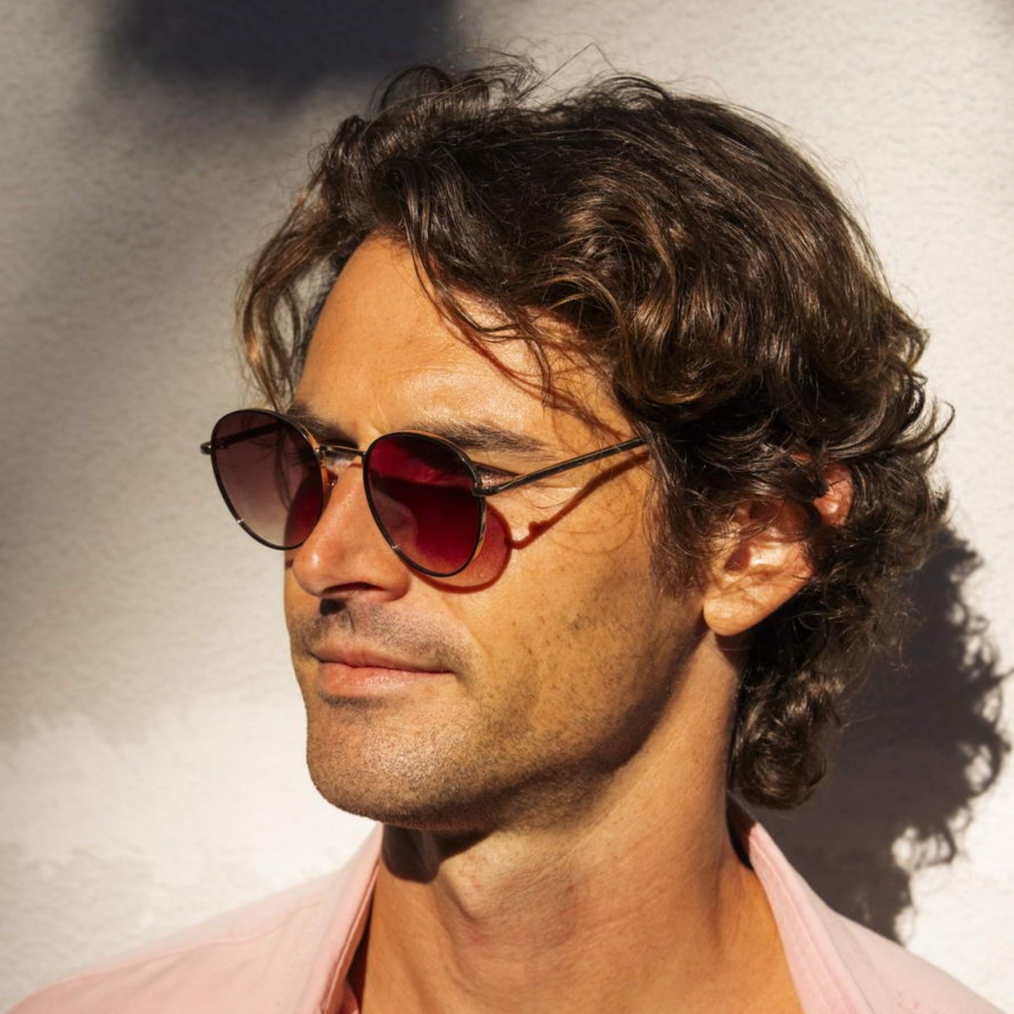 Unisex getönte runde Sonnenbrille