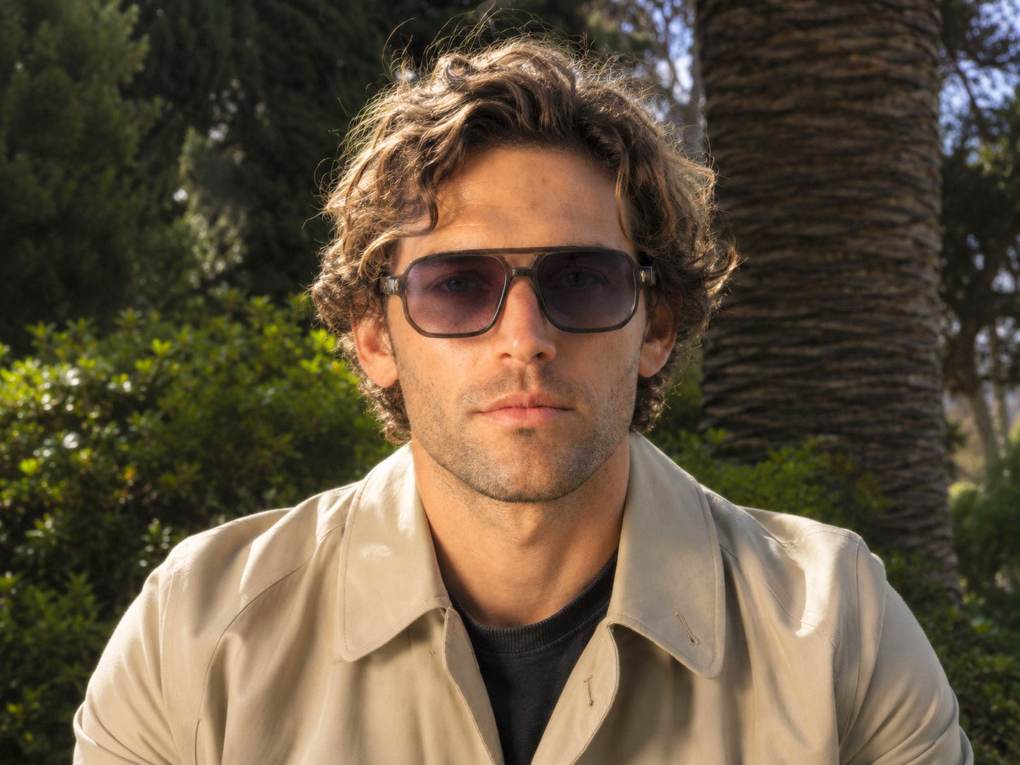 Gafas de sol retro tintadas en verde para hombre
