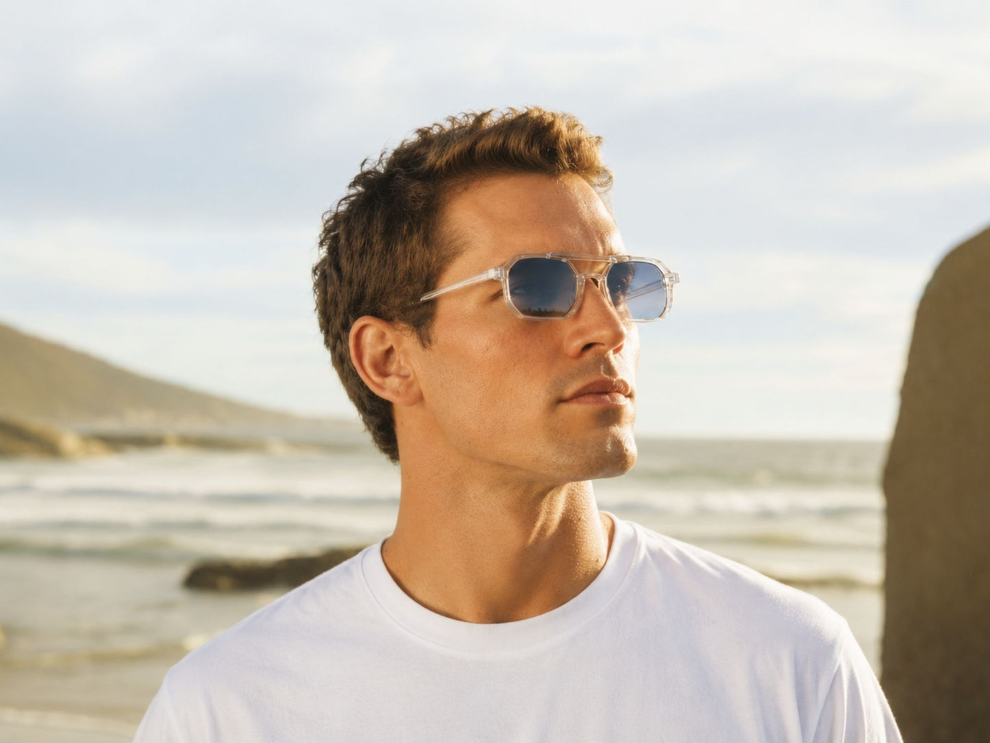 Sleek Rectangle Aviator Sunglasses