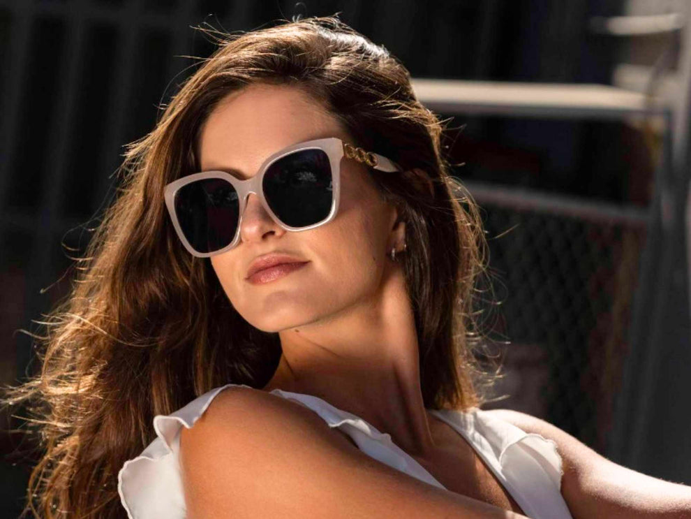 Bold cat eye sunglasses lifestyle image