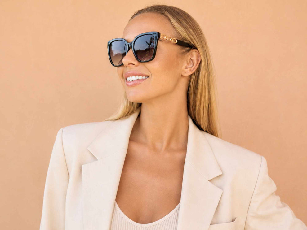 Bold cat eye sunglasses model image
