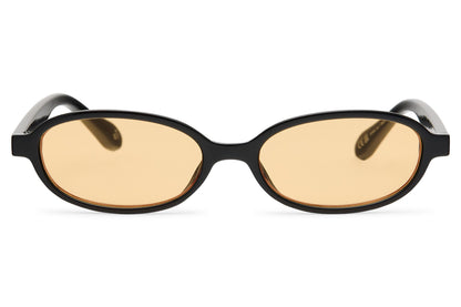 Yellow Tinted Thin Frame Oval Party Sunglasses — UV400 | Sunglass Station