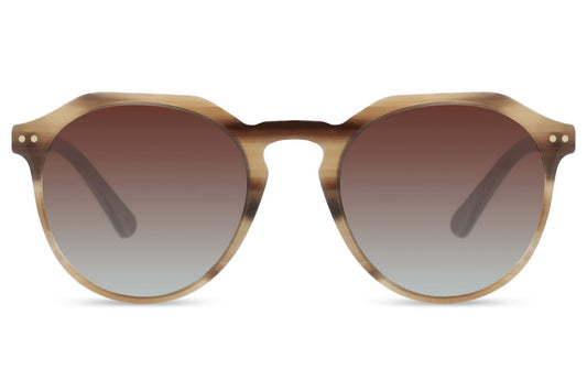 Acetate round sunglasses brown polarised 1.1mm TAC lens 100% UV protection men women effortless summer style free UK Europe delivery Sunglass Station