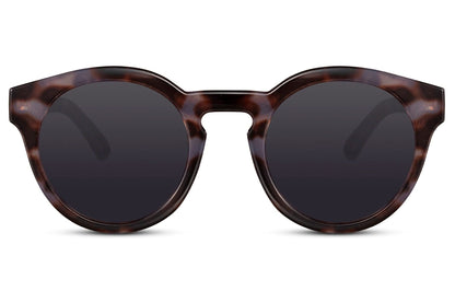 Amsterdam eco round sunglasses black recycled polyester frame smoke lens durable UV400 protection men women sustainable eco-friendly minimalist everyday city summer driving beach free UK Europe delivery Sunglass Station