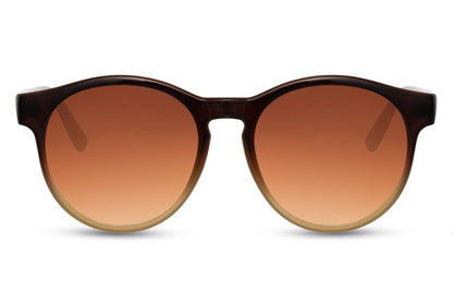 Amsterdam eco round sunglasses brown animal print recycled polyester frame warm brown lens lightweight UV400 protection men women sustainable comfortable all-day retro boho summer city free UK Europe shipping Sunglass Station