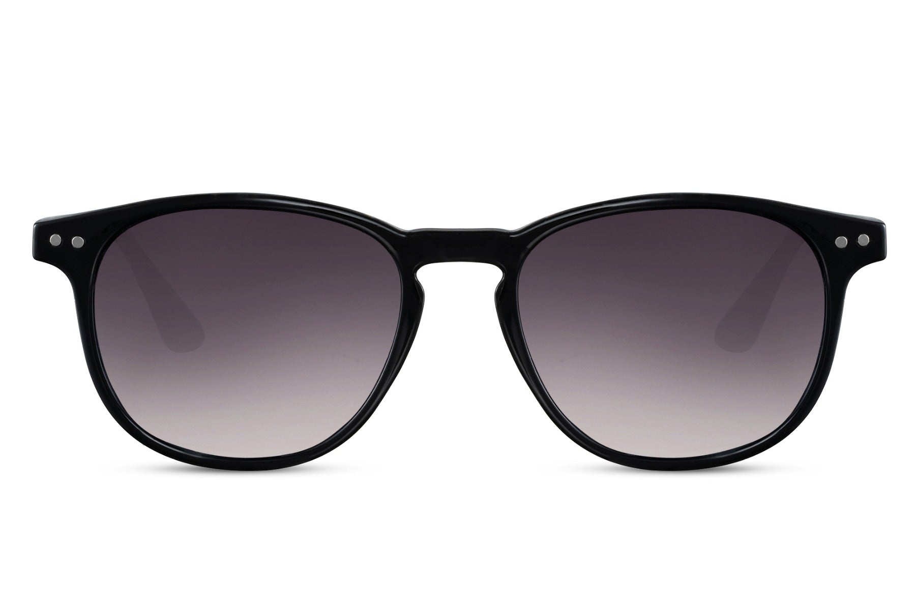 Amsterdam round sunglasses black polycarbonate frame dark lens UV400 protection men women bold minimalist sophisticated everyday city summer driving beach free UK Europe shipping Sunglass Station