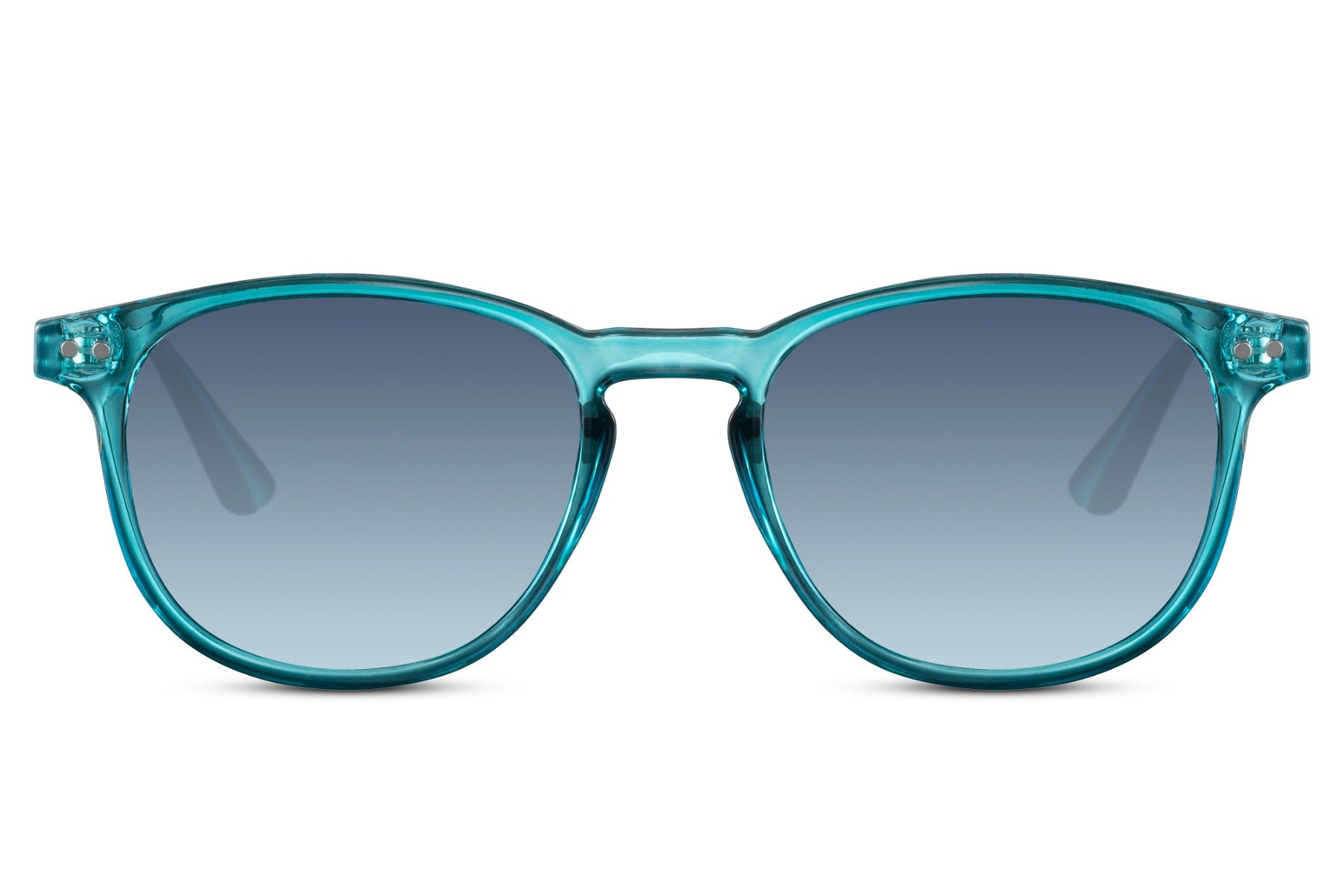 Amsterdam round sunglasses blue polycarbonate frame teal blue lens UV400 protection men women bold statement Dutch inspired retro summer festival beach city eyewear free UK Europe delivery Sunglass Station