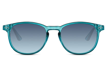 Amsterdam round sunglasses blue polycarbonate frame teal blue lens UV400 protection men women bold statement Dutch inspired retro summer festival beach city eyewear free UK Europe delivery Sunglass Station
