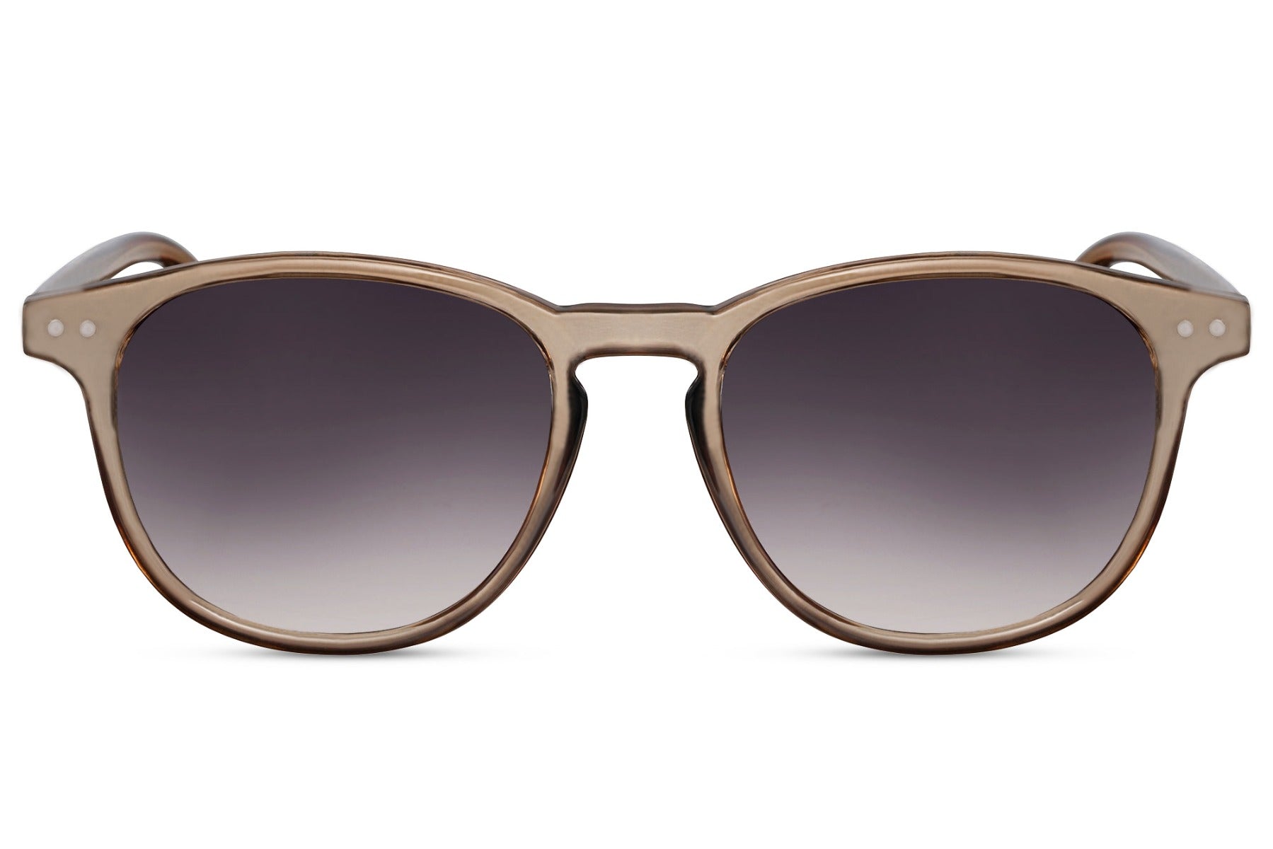Amsterdam round sunglasses brown animal print polycarbonate frame warm brown lens UV400 protection women men retro boho sustainable summer festival city beach holiday free UK Europe delivery Sunglass Station