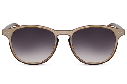 Amsterdam round sunglasses brown animal print polycarbonate frame warm brown lens UV400 protection women men retro boho sustainable summer festival city beach holiday free UK Europe delivery Sunglass Station