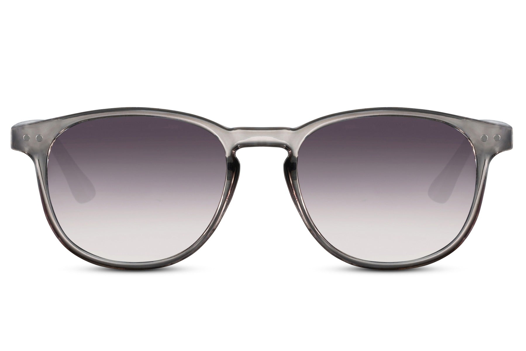 Amsterdam round sunglasses grey slim polycarbonate frame smoke gradient lens lightweight UV400 protection men women comfortable all-day travel-ready sustainable city summer outdoor free UK Europe delivery Sunglass Station