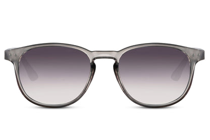 Amsterdam round sunglasses grey slim polycarbonate frame smoke gradient lens lightweight UV400 protection men women comfortable all-day travel-ready sustainable city summer outdoor free UK Europe delivery Sunglass Station