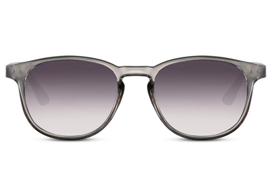 Amsterdam round sunglasses grey polycarbonate frame smoke gradient lens UV400 protection men women minimalist sophisticated Dutch inspired retro everyday city summer beach free UK Europe delivery Sunglass Station