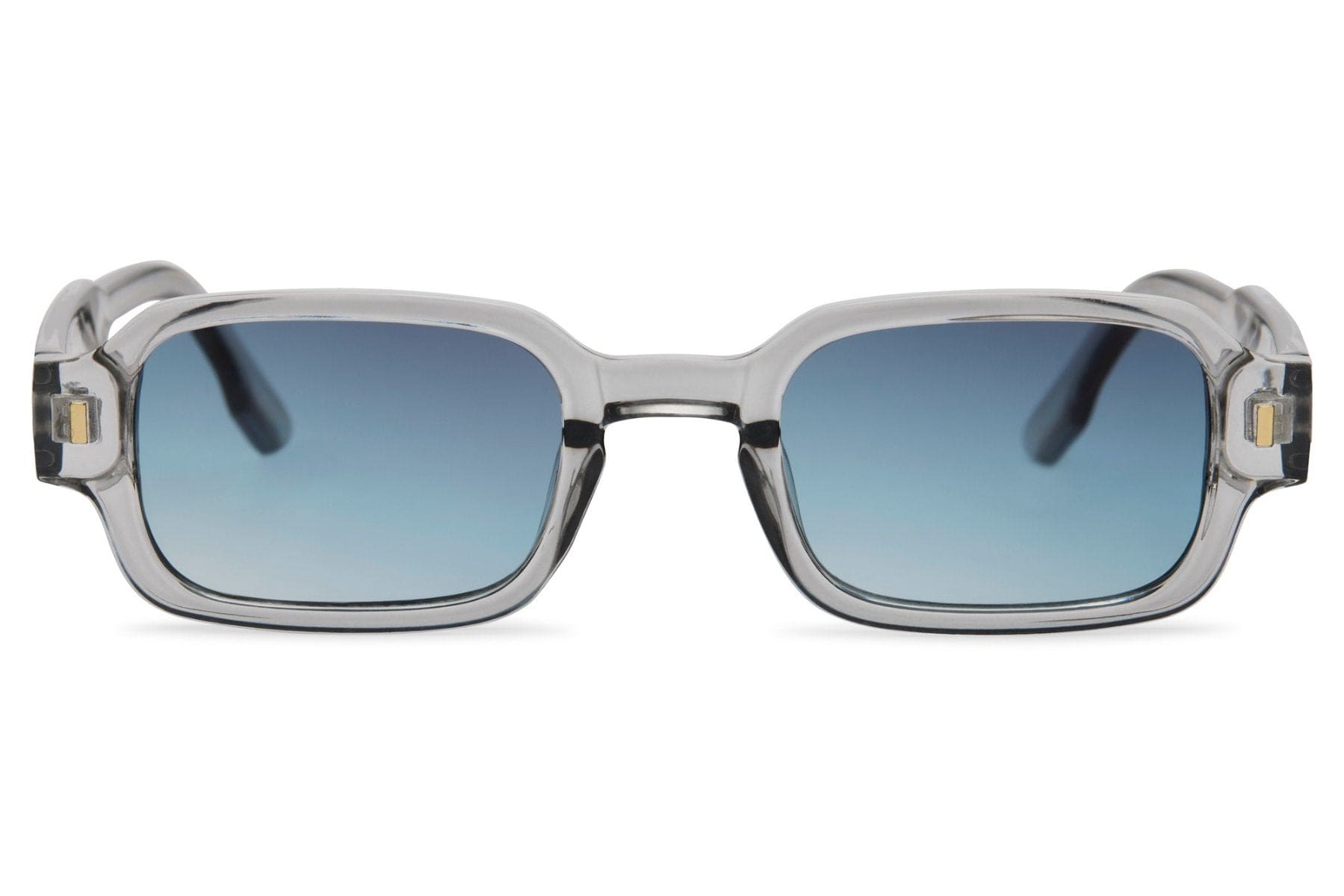 Amsterdam sleek rectangle sunglasses for men with black polycarbonate frame and ice blue translucent lens – sleek retro rectangle shades for city wear and summer holidays, free delivery across UK and Europe from Sunglass Station