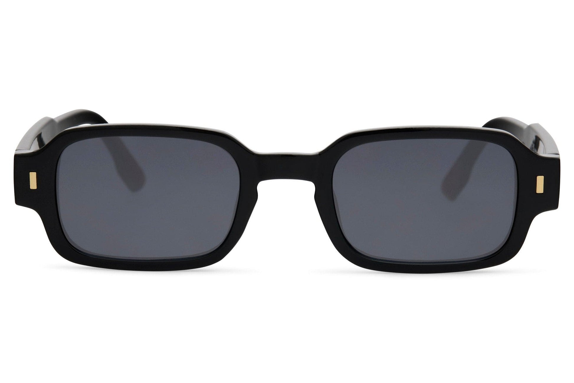Amsterdam sleek rectangle sunglasses for men with black polycarbonate frame and smoke grey translucent lens – minimalist retro rectangle shades for urban street style and smart casual wear, free delivery across UK and Europe from Sunglass Station