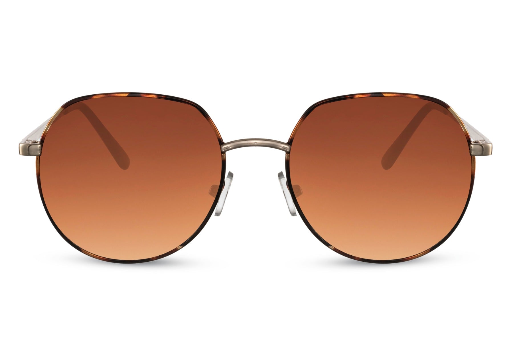 Barcelona geometric round sunglasses gold silver metal frame black smoke 100% recycled lens UV400 protection men women sustainable minimalist sophisticated retro everyday city summer driving beach free UK Europe shipping Sunglass Station