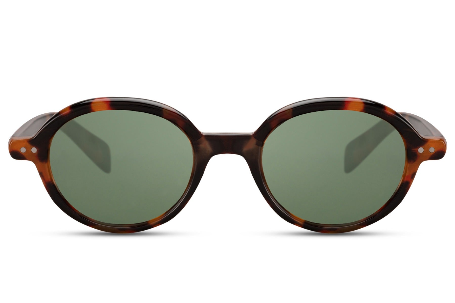 Berlin sleek round sunglasses dark tortoiseshell polycarbonate frame green lens UV400 protection men women sleek retro Berlin street style summer city beach festival free UK Europe delivery Sunglass Station