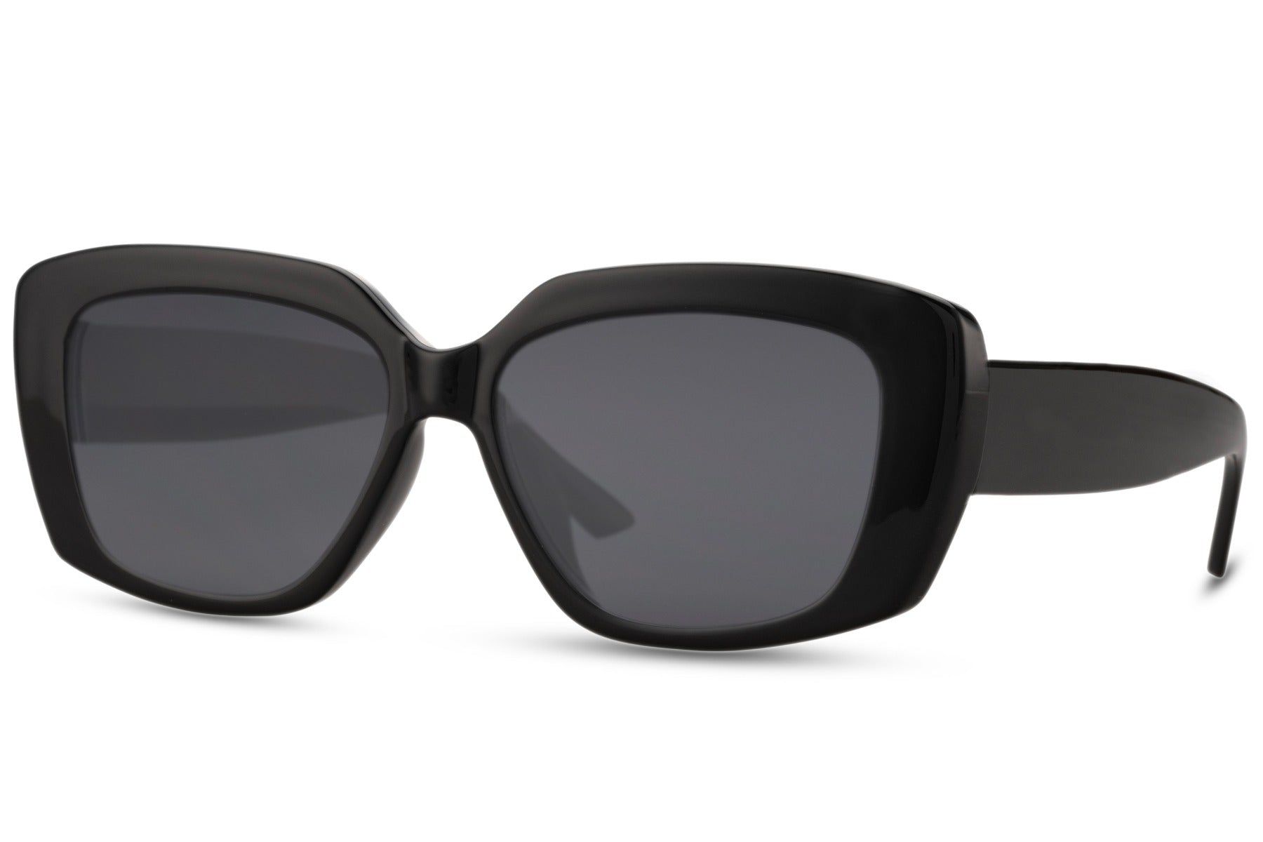 black geometric frame sunglasses, madrid trending eyewears