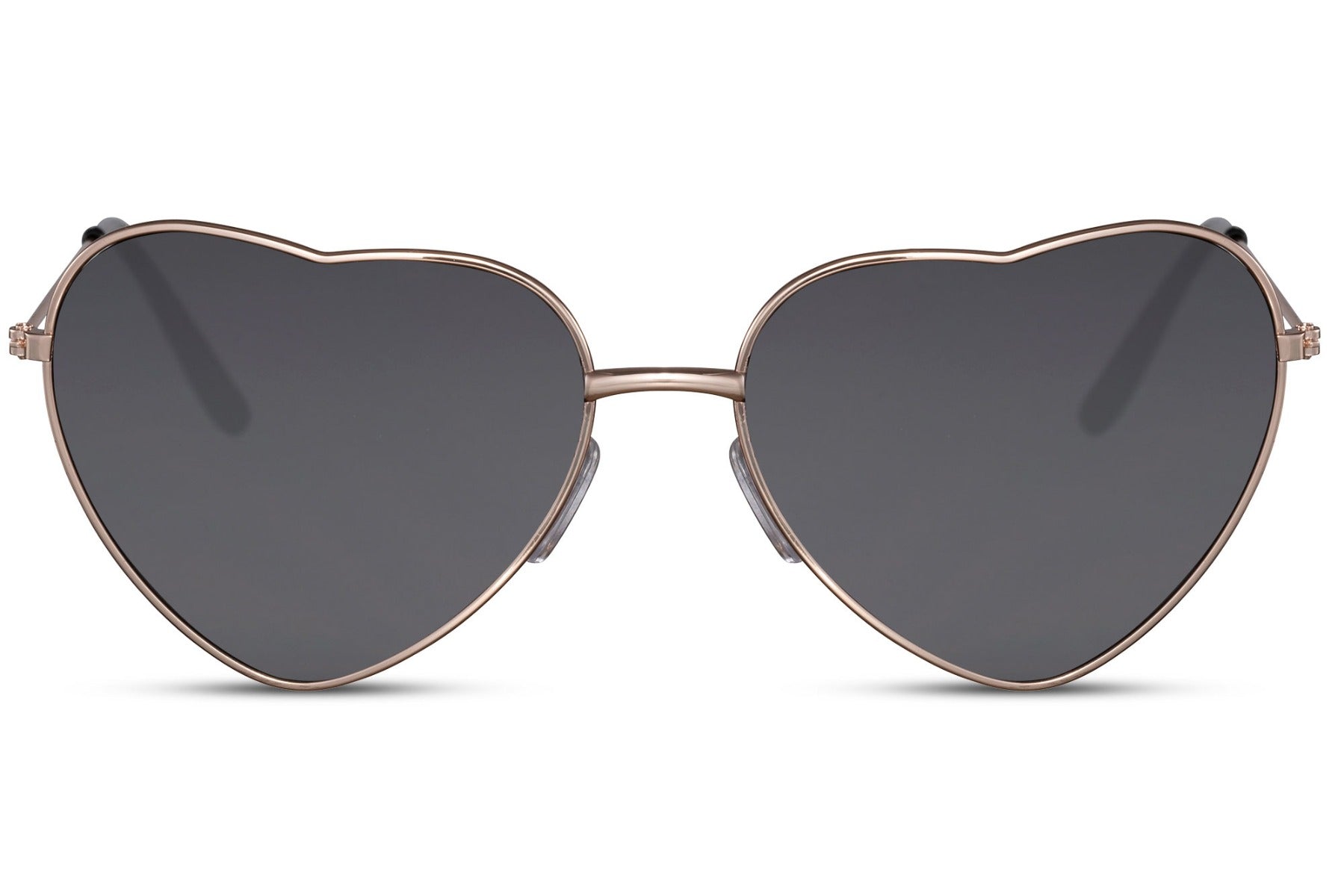 black tinted lens heart shape sunglasses with uv400 protection