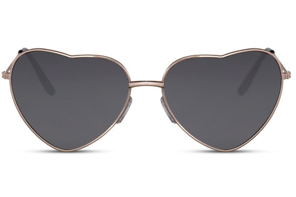 black tinted lens heart shape sunglasses with uv400 protection