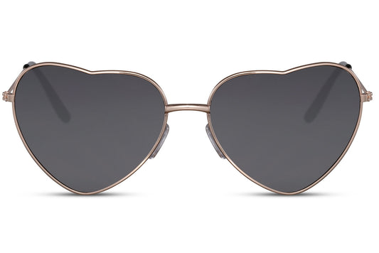 black tinted lens heart shape sunglasses with uv400 protection