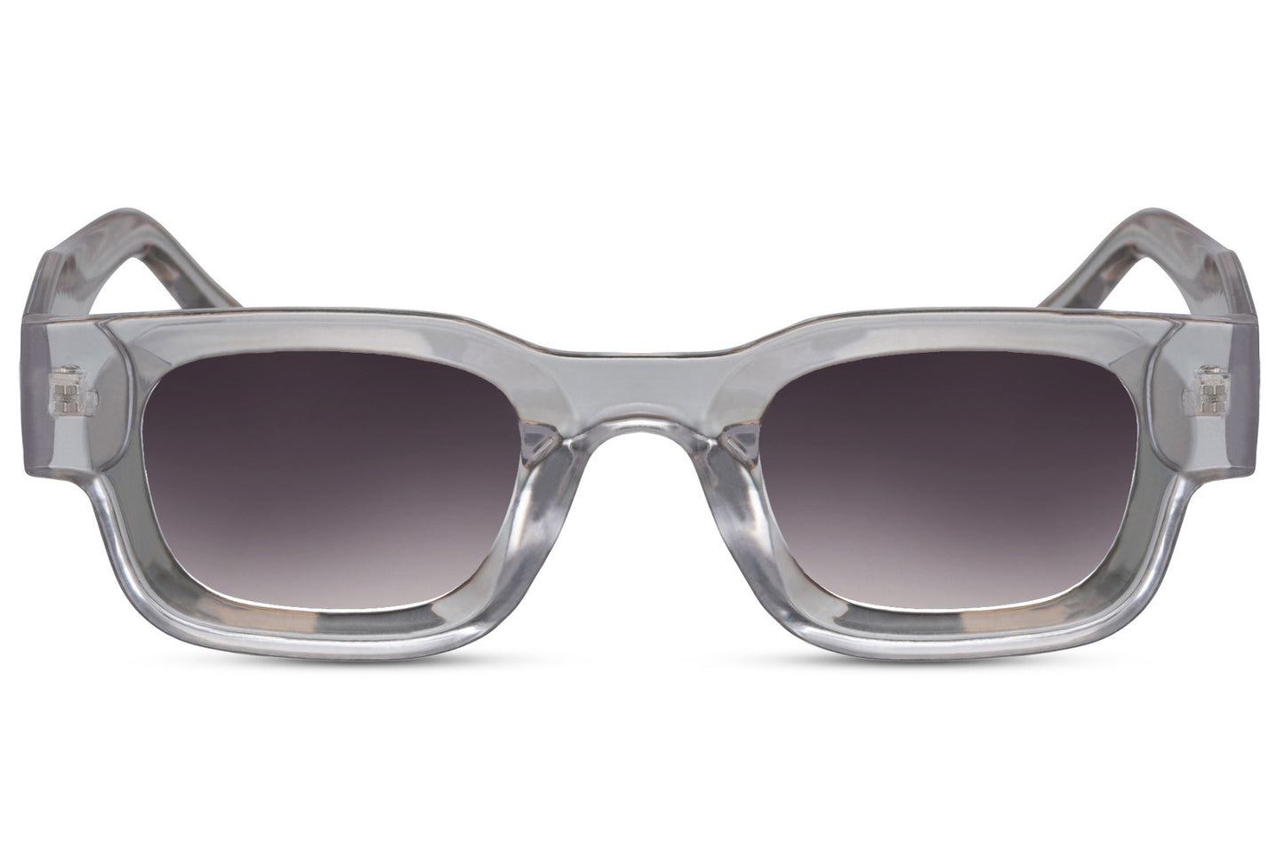 Black rectangle new wave sunglasses with clear transparent frame and smoke grey UV100 protection lens – sleek minimalist retro rectangle shades for everyday urban wear and street style, free delivery across UK and Europe from Sunglass Station