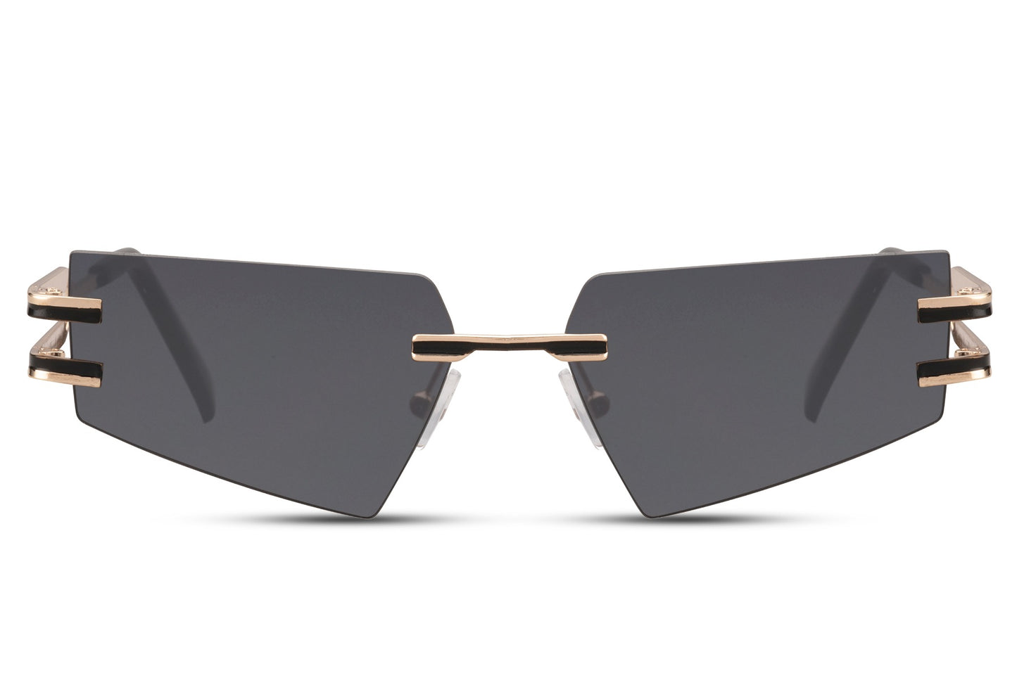 barcelona trending black shades with sharp edges and metallic temples