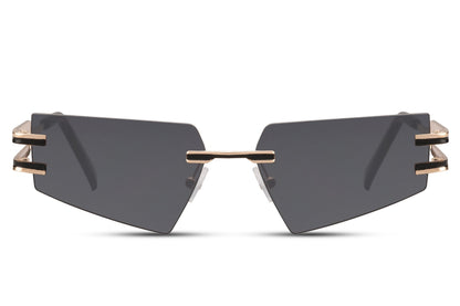 barcelona trending black shades with sharp edges and metallic temples