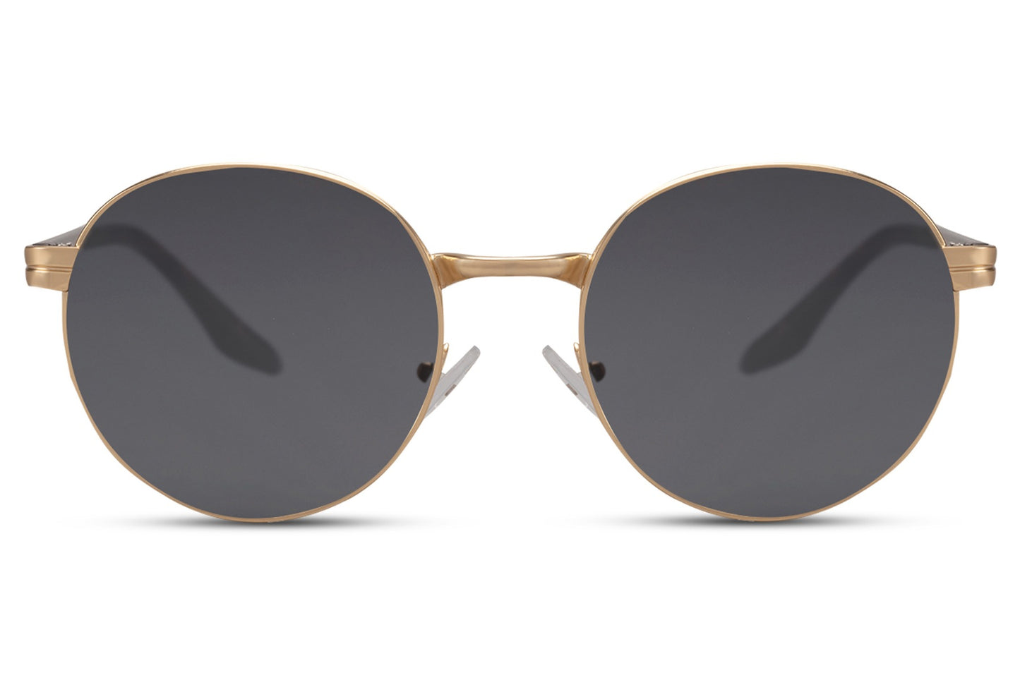 black round metal frame sunglasses recycled polycarbonate deep black lens 100% UV400 protection men women sustainable eco-friendly minimalist bold everyday city summer driving beach free UK Europe delivery Sunglass Station