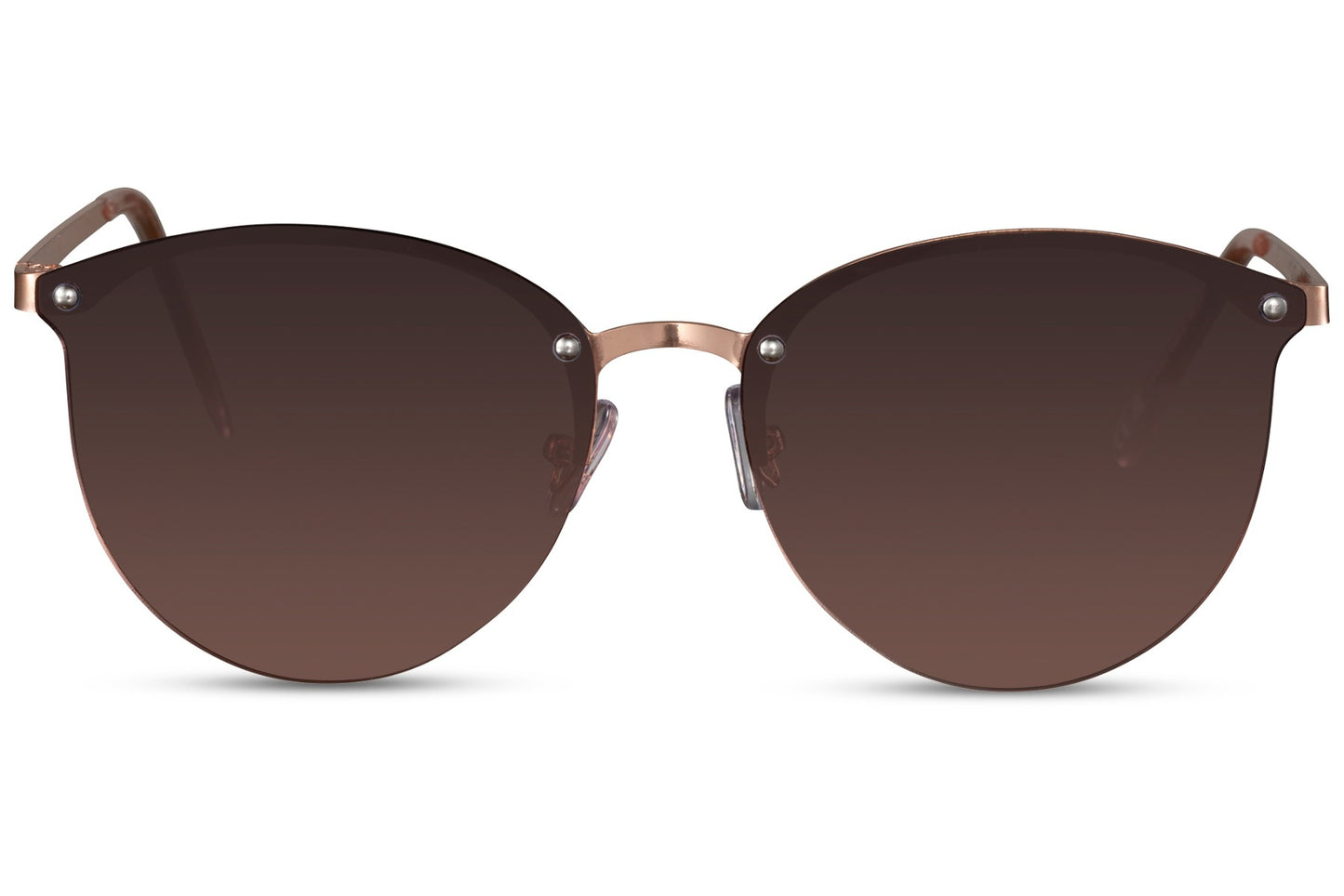 Black round sunglasses gold metal frame warm brown amber gradient lens 100% UV400 protection men women elegant retro summer city holiday brunch beach free UK Europe shipping Sunglass Station
