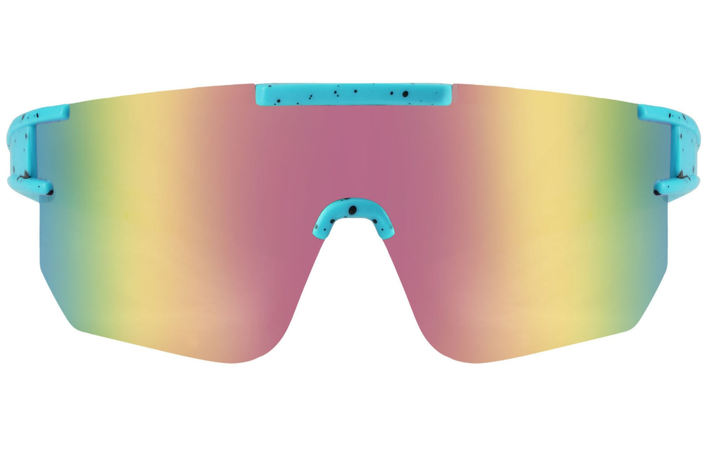 blue frame gradient mirrored lens shades
