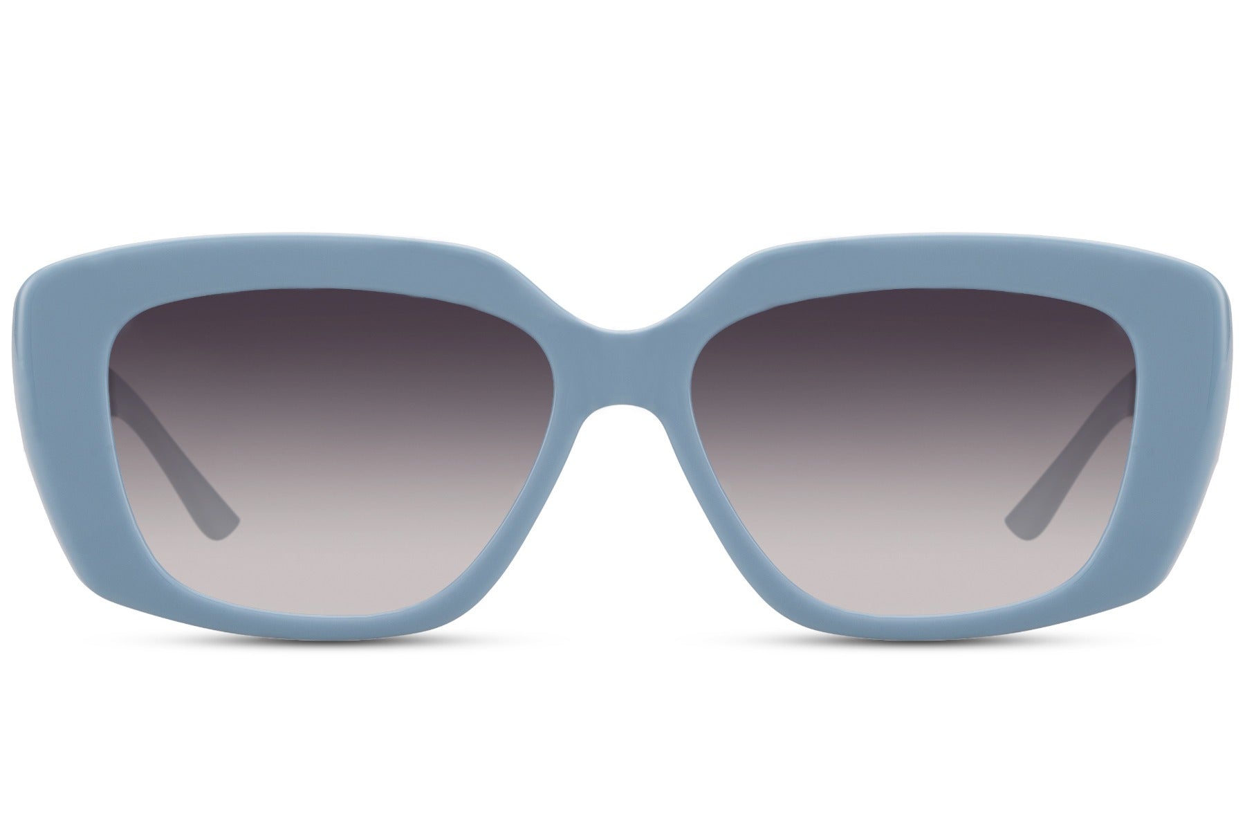 blue frame sunglasses for casual styling
