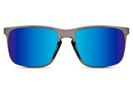 blue mirrored lens wayfarer sunglasses for men 