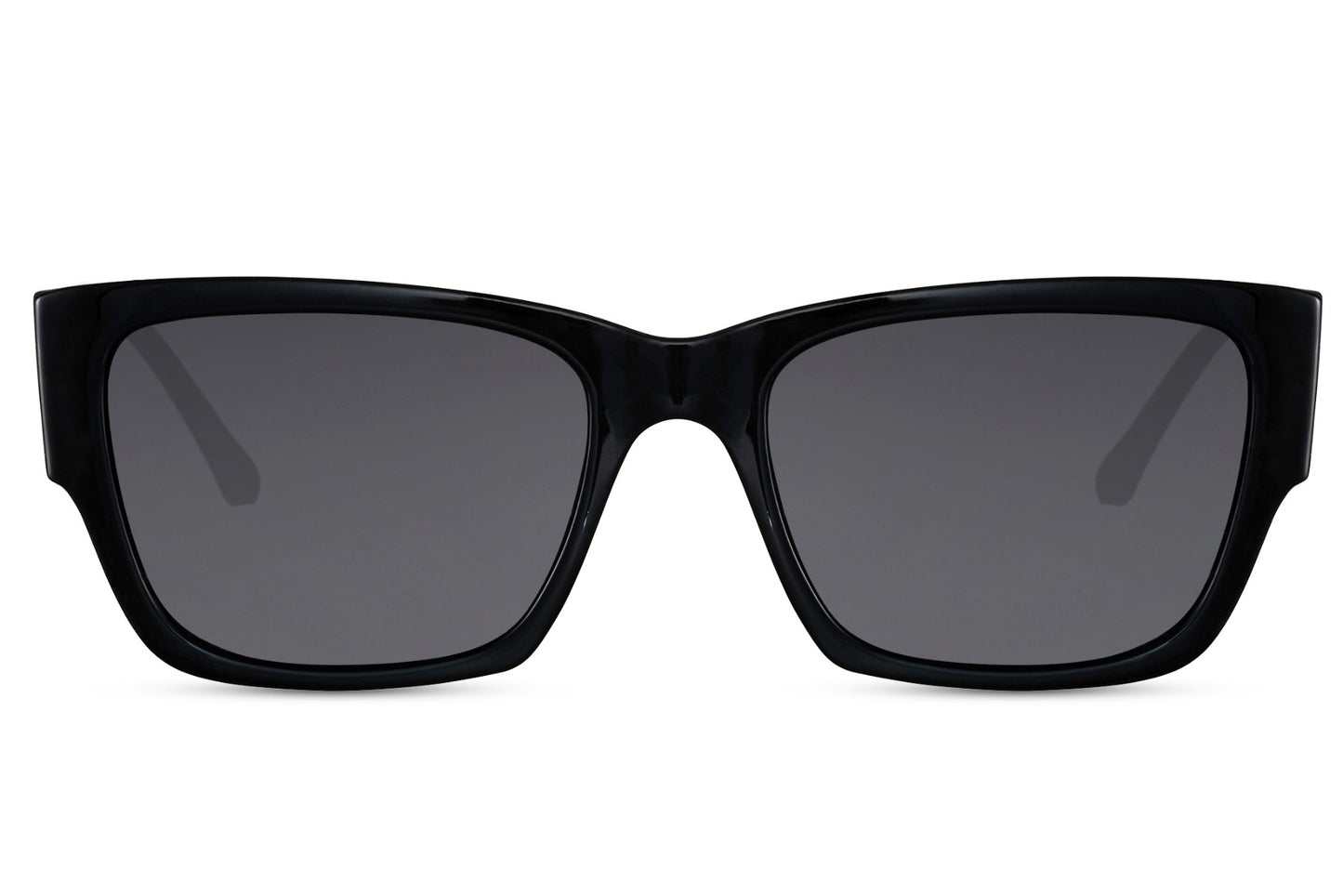 modern fit chic look your daily wear comfort eyewear are at sunglass station, shop the bold black color rectangle sunglasses with uv protection  at sunglass station