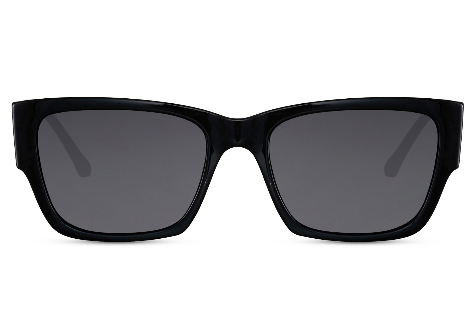 modern fit chic look your daily wear comfort eyewear are at sunglass station, shop the bold black color rectangle sunglasses with uv protection  at sunglass station