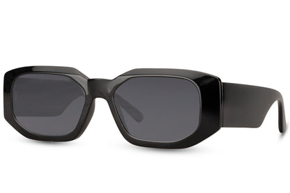 geometric sunglasses with bold temples