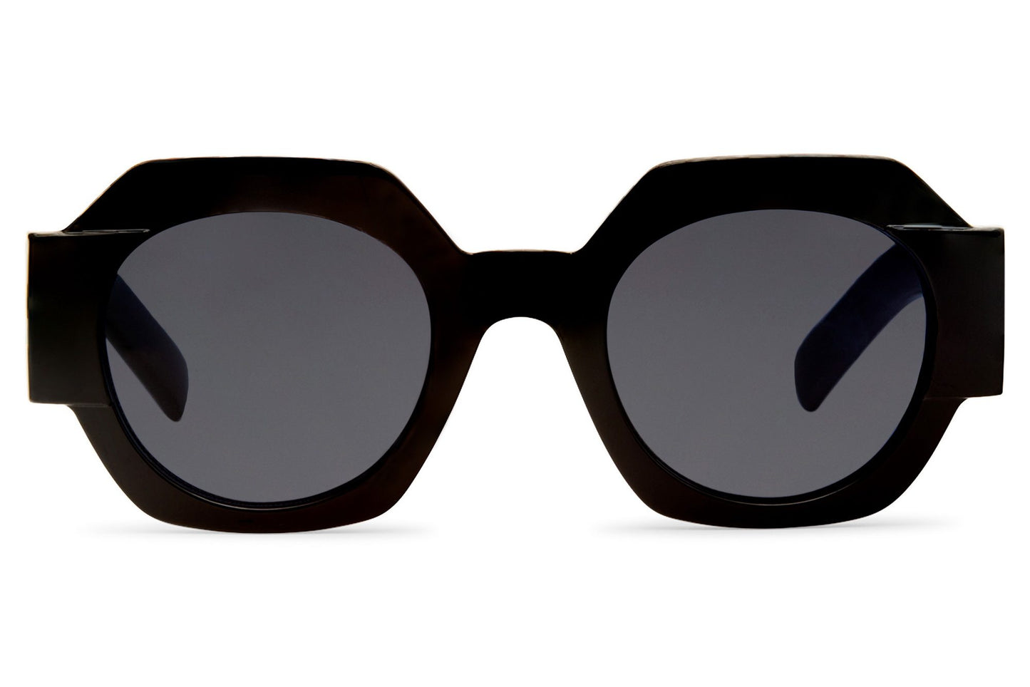 eco friendly sunglasses with black bold frame