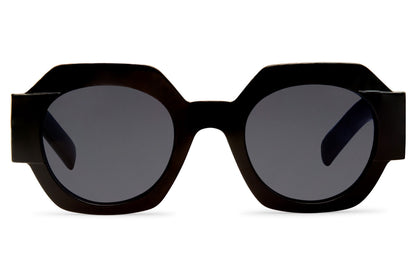 eco friendly sunglasses with black bold frame