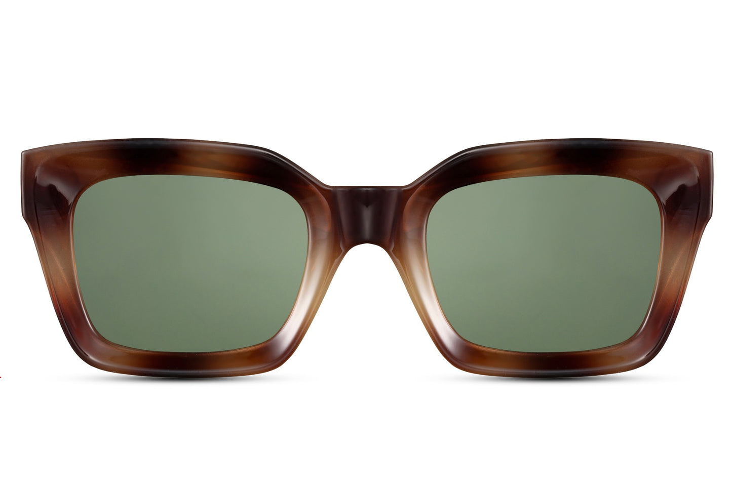 London bold frame rectangle sunglasses with dark tortoiseshell recycled polyester frame and dark green 100% recycled UV protection lens – bold eco-friendly chunky retro rectangle shades for festivals and street style, Sunglass Station free UK and Europe delivery