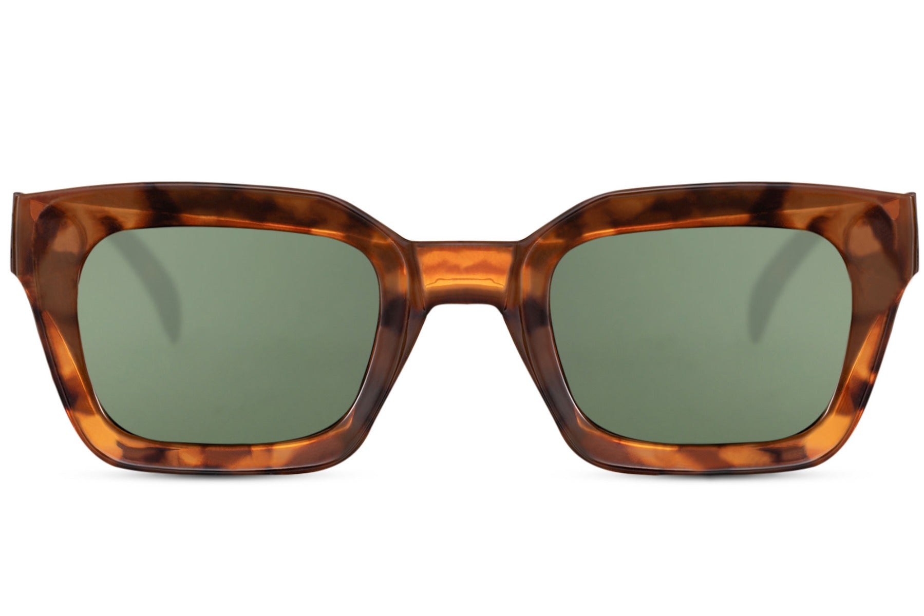 London bold frame rectangle sunglasses with brown tortoiseshell recycled polyester frame and brown 100% recycled UV protection lens – classic chunky retro rectangle shades for everyday wear and summer holidays, free delivery across UK and Europe from Sunglass Station