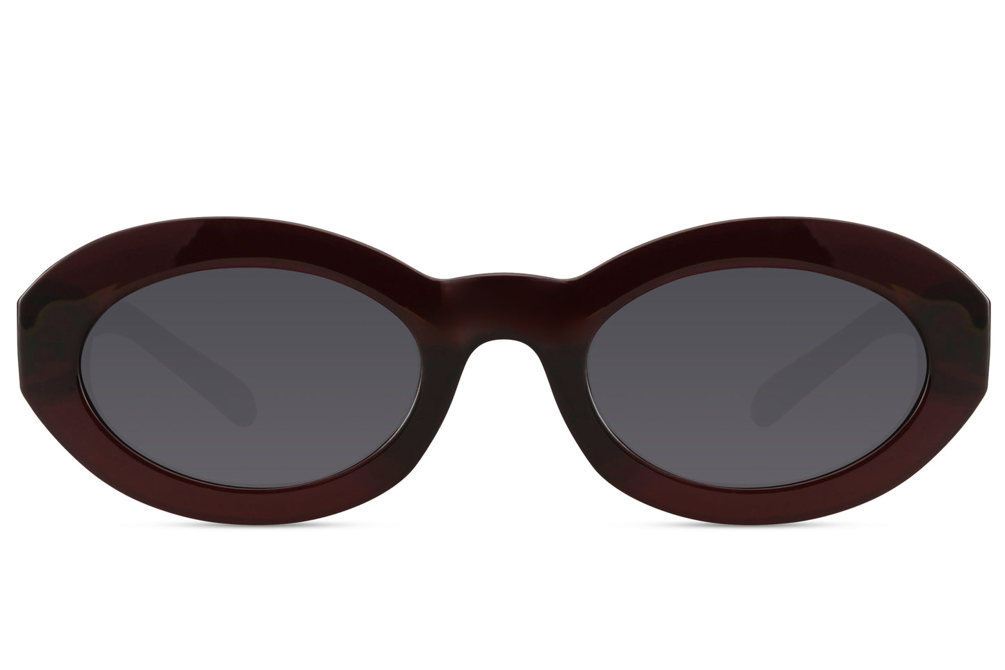 Bold oval sunglasses for women with black tortoiseshell recycled polyester frame and smoke grey polycarbonate lens – geometric chunky retro shades for city wear and everyday styling, free delivery UK and Europe from Sunglass Station
