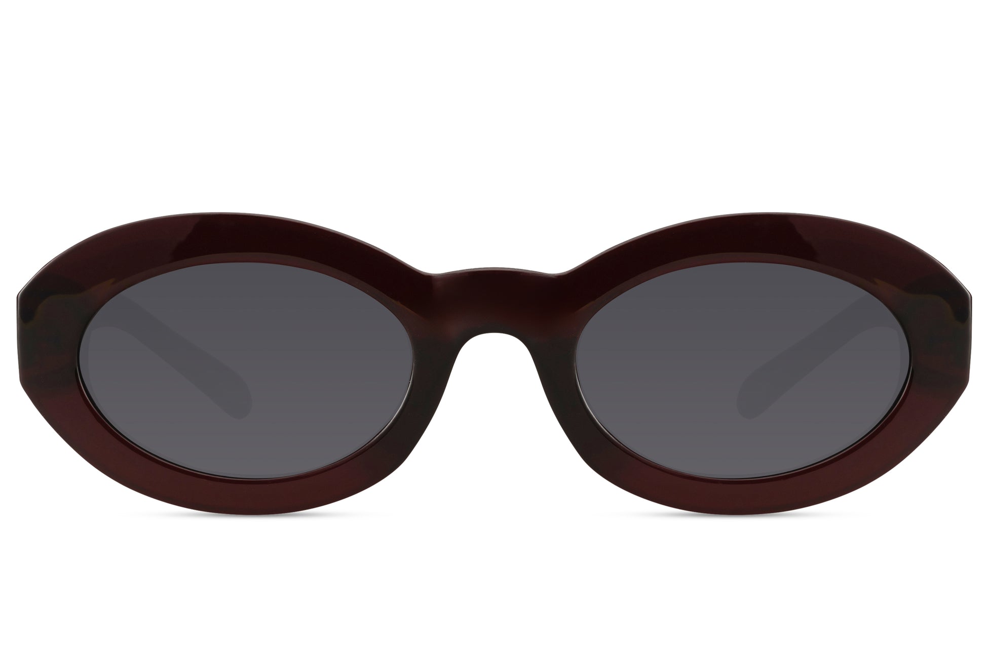 Bold oval sunglasses for women with black tortoiseshell recycled polyester frame and smoke grey polycarbonate lens – geometric chunky retro shades for city wear and everyday styling, free delivery UK and Europe from Sunglass Station
