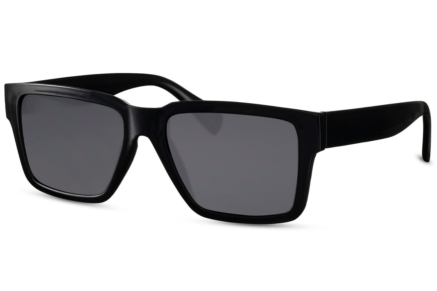 matte black frame wayfarer sunglasses with bold temples