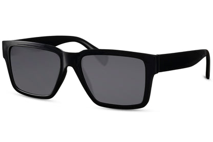 matte black frame wayfarer sunglasses with bold temples