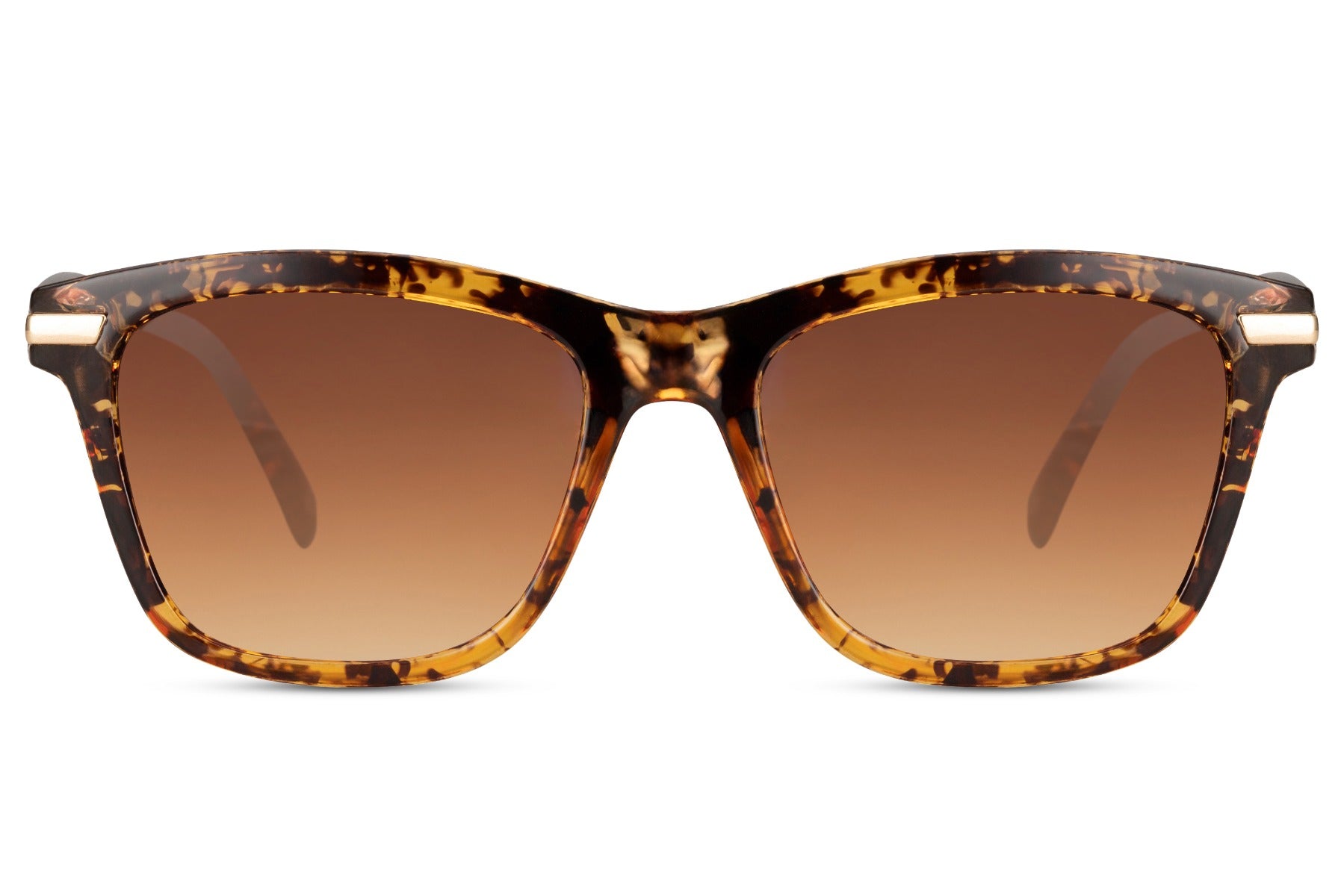 modern chic look design wayfarer sunglass with amber brown lens