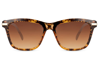 modern chic look design wayfarer sunglass with amber brown lens