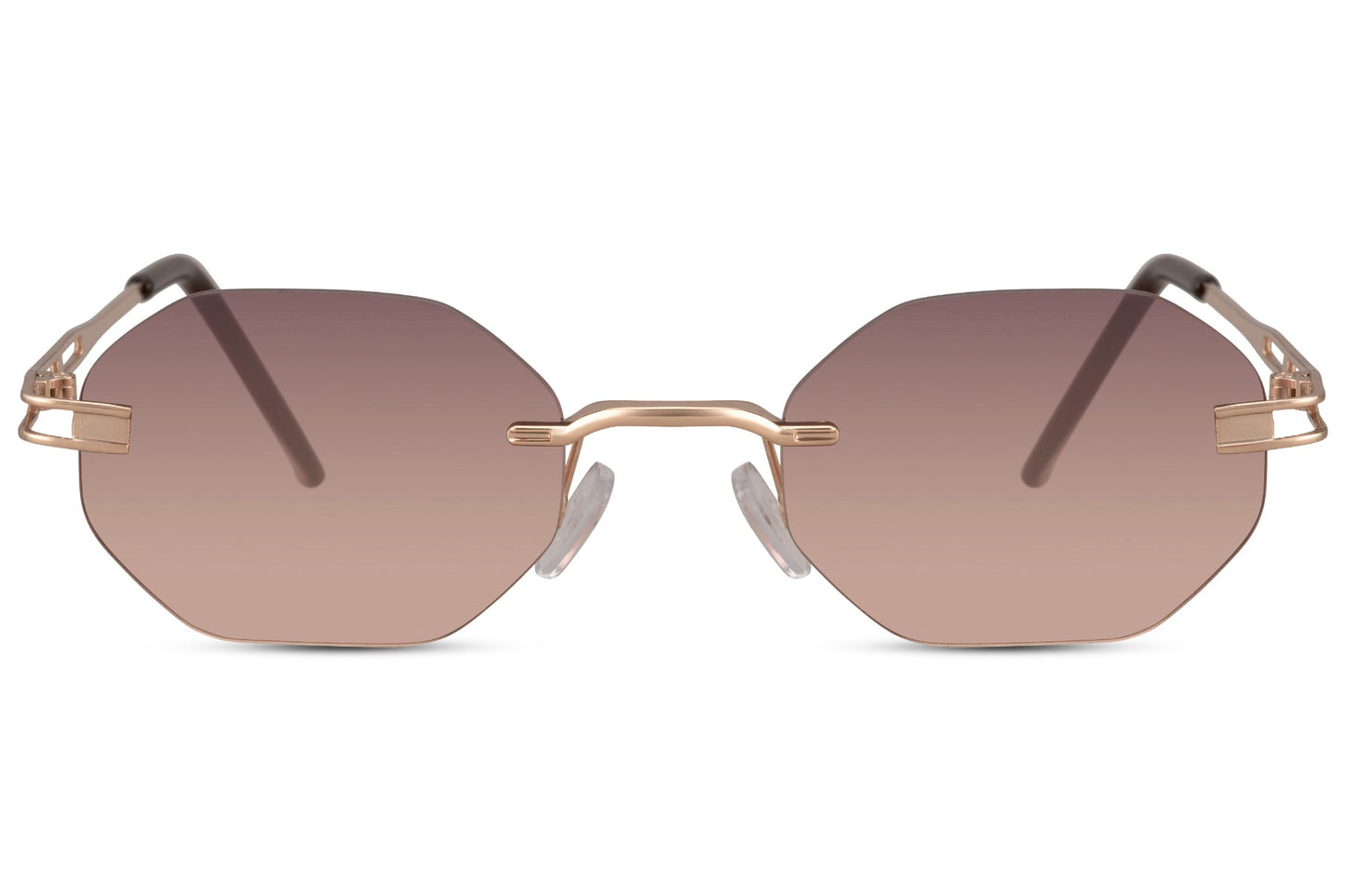 brown round geometric sunglasses in unisex style