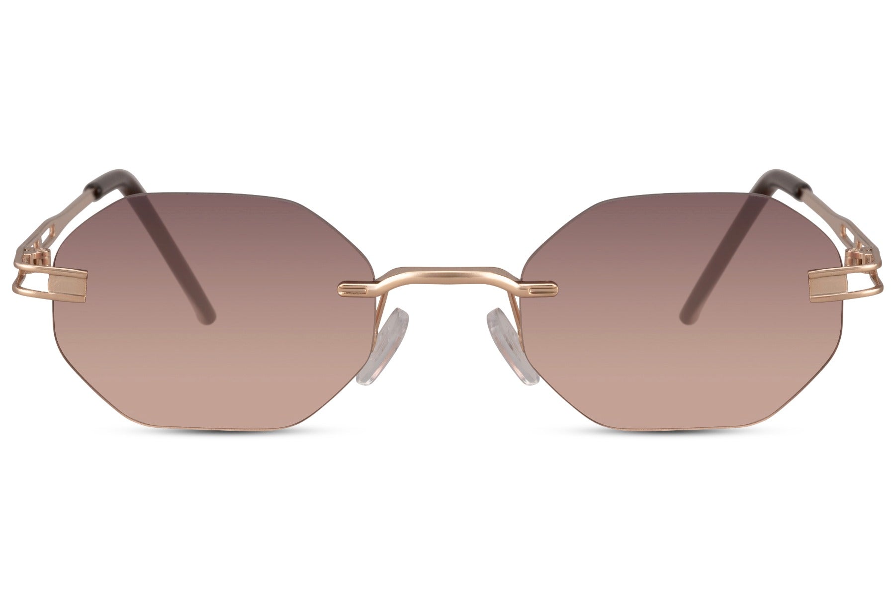 brown round geometric sunglasses in unisex style