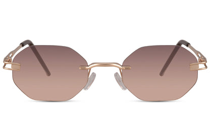 brown round geometric sunglasses in unisex style