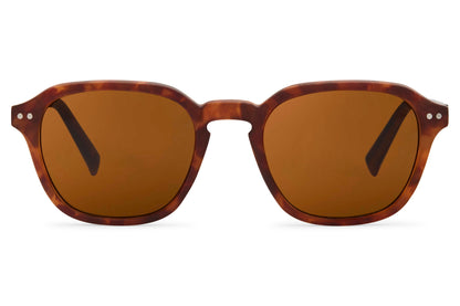 Brown wayfarer sunglasses tortoiseshell polycarbonate frame amber brown polarised lens UV400 protection men women 